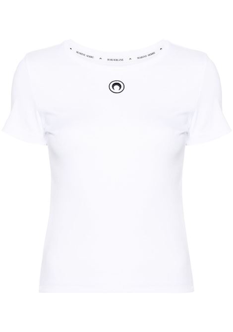 t-shirt moon logo jersey baby fit donna bianca MARINE SERRE | WTT012ACJER0008WH10